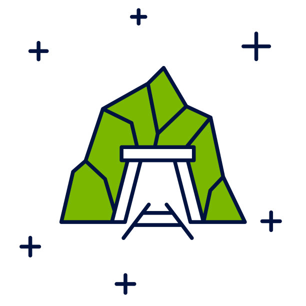 填充轮廓矿入口图标孤立上图片下载