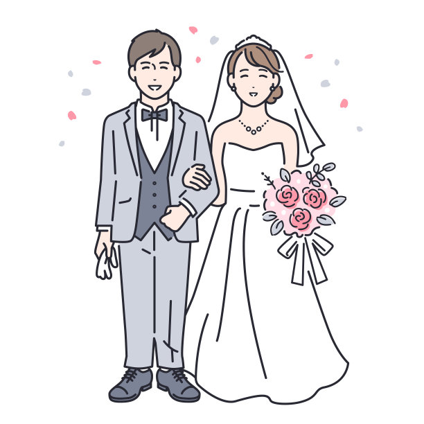 婚礼简单的矢量插图材料图片下载