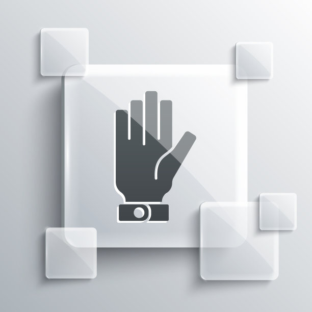 灰色消防手套图标隔离在灰色上图片下载