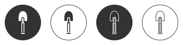 黑色铲图标孤立在白色背景图片下载