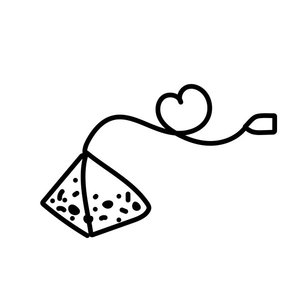 元素，海报，简单，复古，象征 涂鸦51 -雕刻风格的茶包。手绘矢量插图。金字塔形的茶袋。图片下载