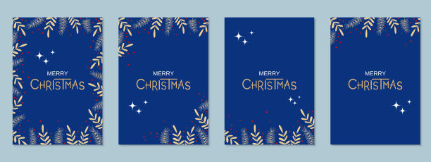 圣诞和新年花卉风格矢量传单设计模板图片下载