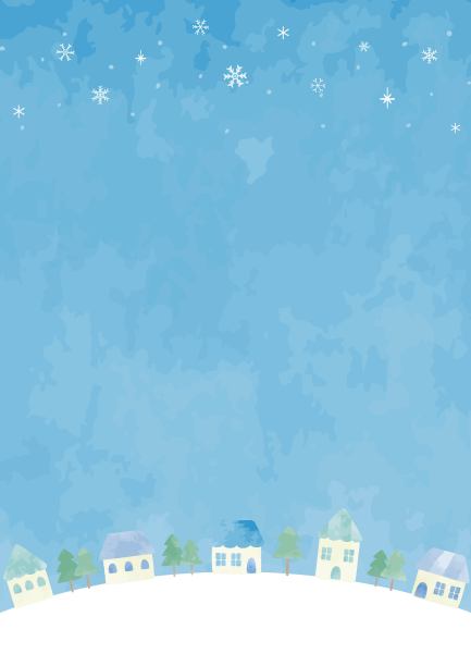 美丽的冬日小镇背景插画图片下载