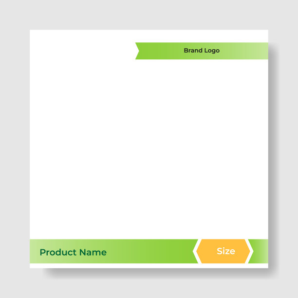 几何方形社交媒体横幅布局，产品背景背景显示广告商业销售模板渐变绿色图片下载