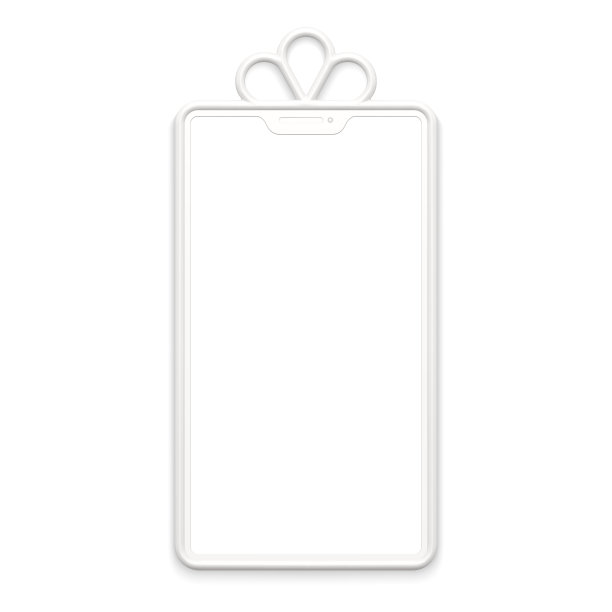 白色矩形礼盒框架智能手机屏幕复制空间广告推广矢量插图图片下载