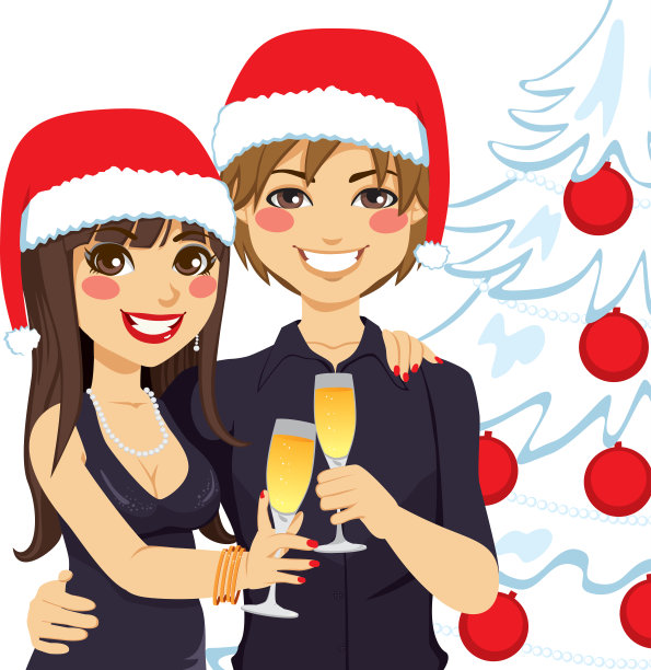 夫妇圣诞面包图片下载