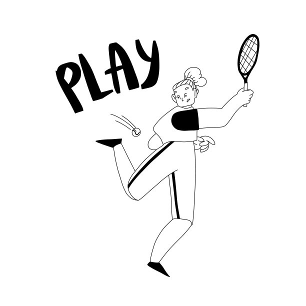 一个女网球运动员接发球。网球拍和网球，运动服图片下载