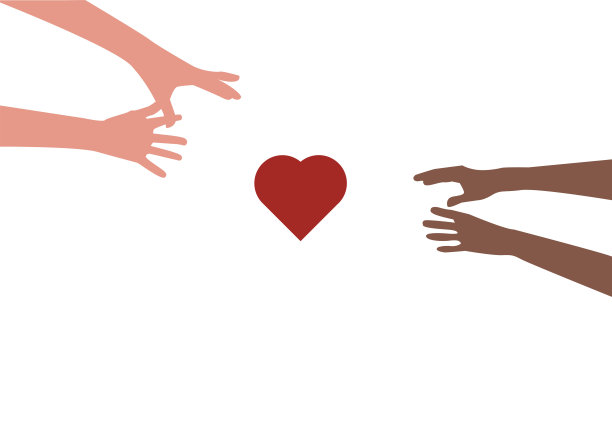 两个人试图在白色背景上画出一个大大的红心图片下载