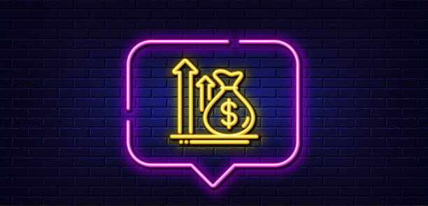 预算利润霓虹矢量图标图片下载