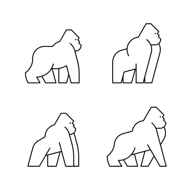 套装的大猩猩，大猩猩的标志图片下载