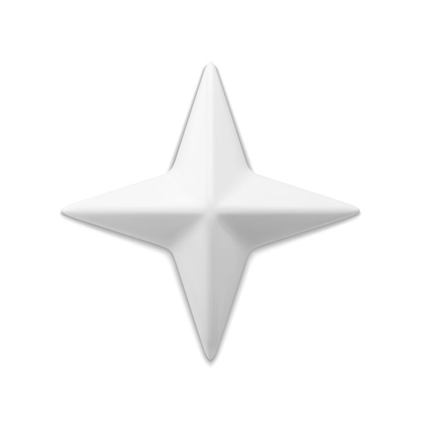 四角白星三维矢量插图图片下载