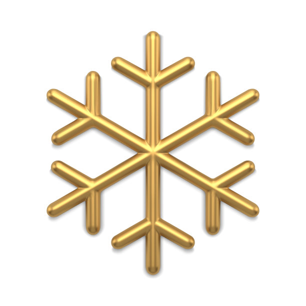 奢华的金色传统圆雪花3d矢量插画图片下载