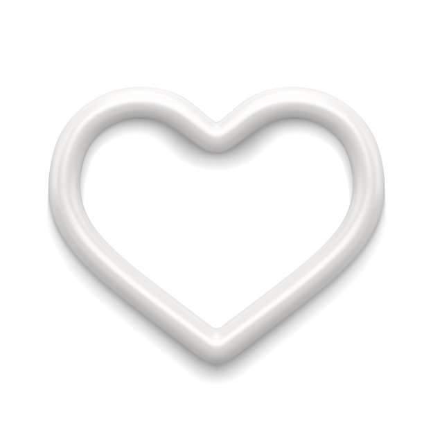 白色心形玩具3d逼真矢量插图图片下载