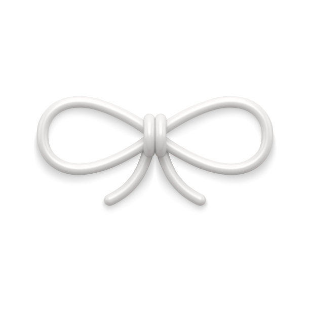 现实的白色可爱系结为节日礼物装饰设计矢量插图蝴蝶结丝带图片下载
