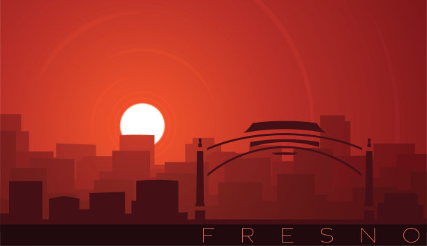 弗雷斯诺低太阳天际线场景图片下载