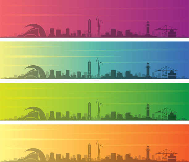 圣克鲁斯特内里费多色渐变天际线横幅图片下载