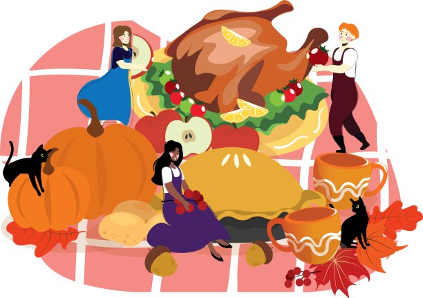 烹饪感恩节火鸡人物图片下载