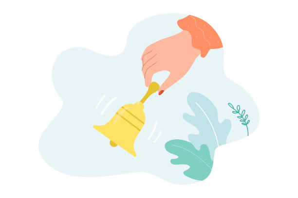 女性手握摇铃平矢量插图图片下载