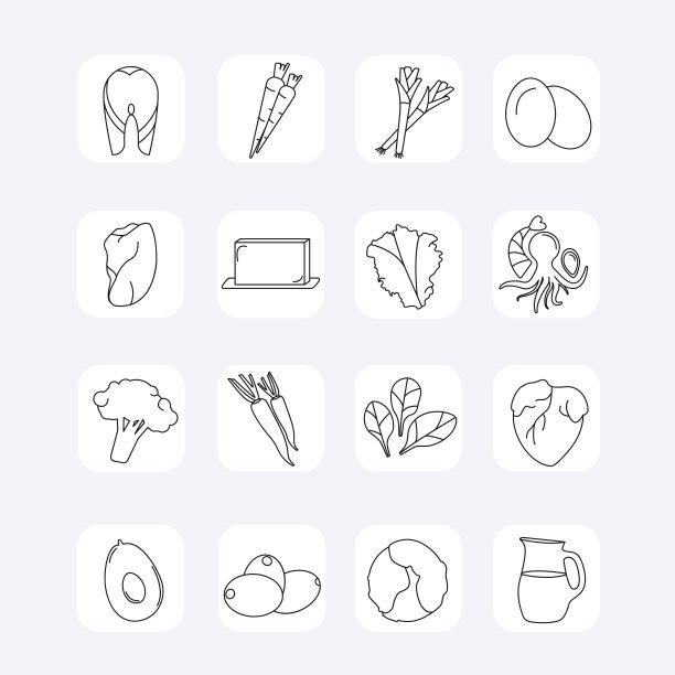 健康有机食品的矢量图标图片下载