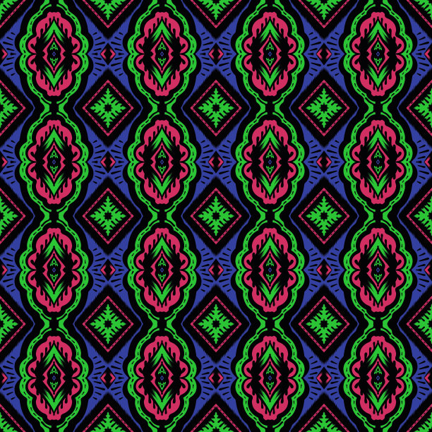 无缝图案装饰，传统，民族，阿拉伯，土耳其，印度图案适合任何织物和纺织品，墙纸，包装，丰富多彩的民族节日抽象图案图片下载