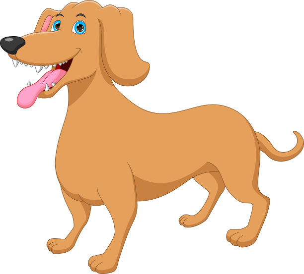 可爱的卡通狗孤立的白色背景图片下载