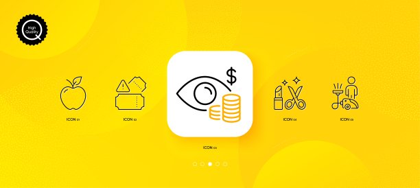 美容、商业愿景和票务最小线图标。适用于Web应用程序、印刷。矢量图片下载