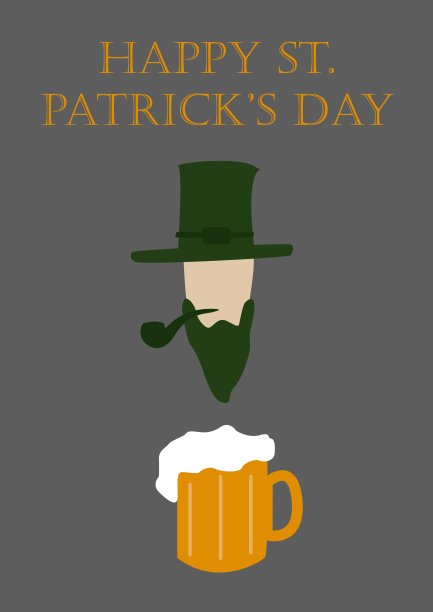 黑色背景的圣帕特里克节海报图片下载