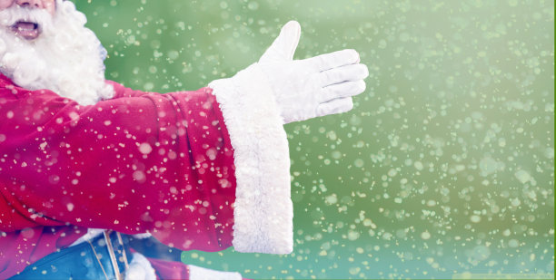 圣诞老人的手指着空地上的雪图片下载