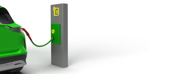 电动泵充电混合动力汽车在空白白色表面图片下载