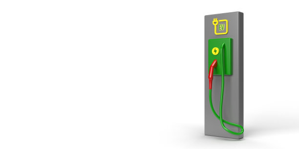 电动汽车充电泵空白色背景图片下载