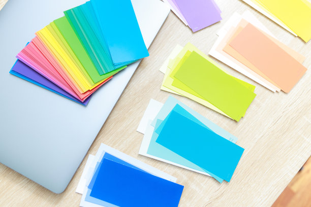 家庭办公室用油漆颜色样本渐变图片下载