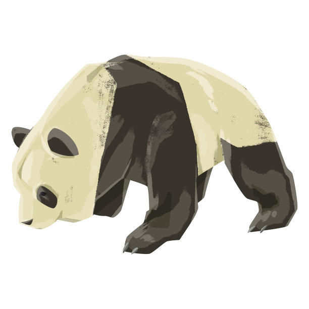 手绘水彩风格的熊猫插画图片下载