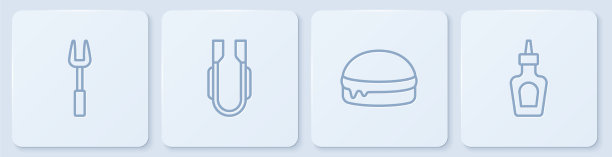 设线烧烤叉汉堡肉钳和图片下载