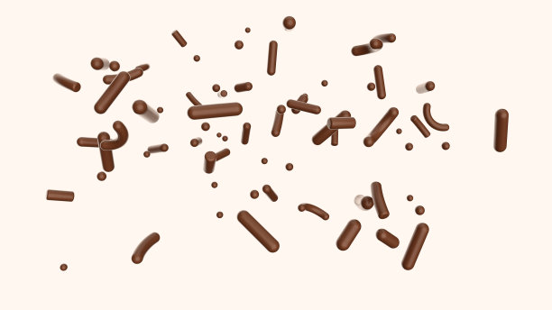 巧克力碎屑在白色背景上的3D渲染图片下载