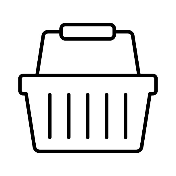 购物篮图标-矢量插图。线条样式图标，展开描边。图片下载