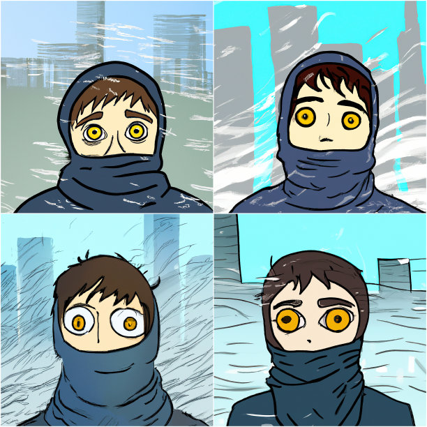 城市里的人们在凛冽的寒风中冻得要死图片下载