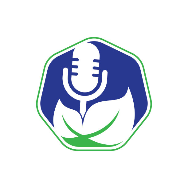 播客叶自然生态矢量标志设计。图片下载