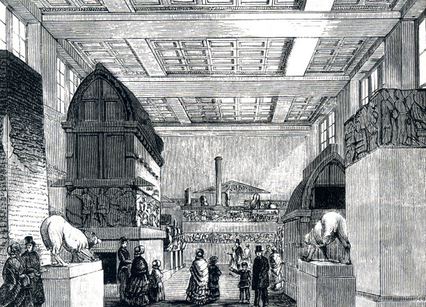 大英博物馆利西亚画廊19世纪插画英国伦敦图片下载