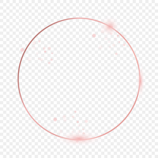 玫瑰金发光的圆框图片下载