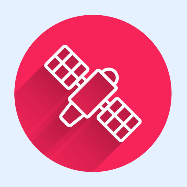 白线卫星图标与长隔离图片下载