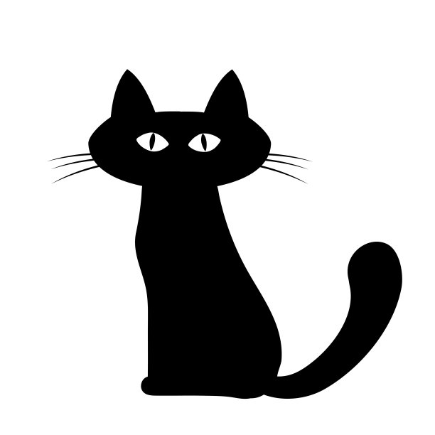 坐着的猫的轮廓。字符万圣节。图片下载