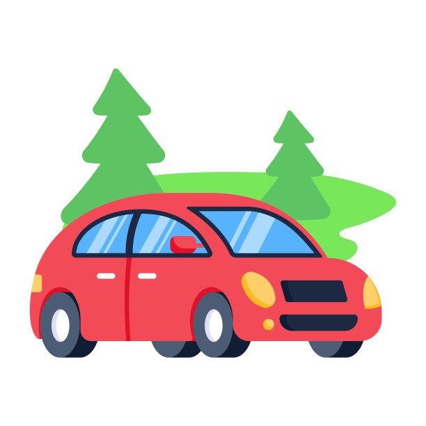 一个汽车平面矢量图标图片下载