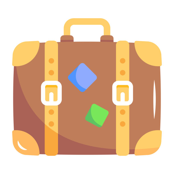 箱包扁平设计的标志图片下载