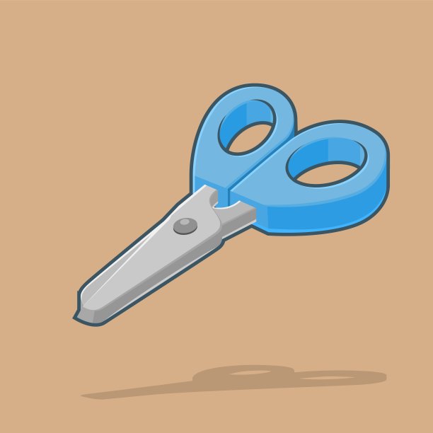 塑料柄的文具剪刀图片下载
