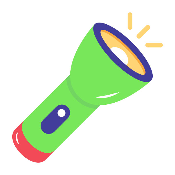 小型手持火炬野营，扁平图标图片下载