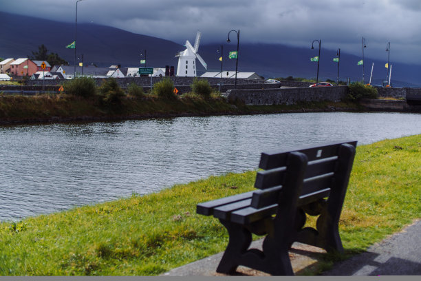 爱尔兰克里郡丁格尔半岛上的Blennerville风车的风景图片下载