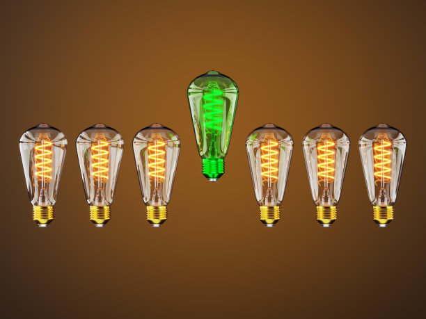 绿色环保生态概念创意灯泡图片下载