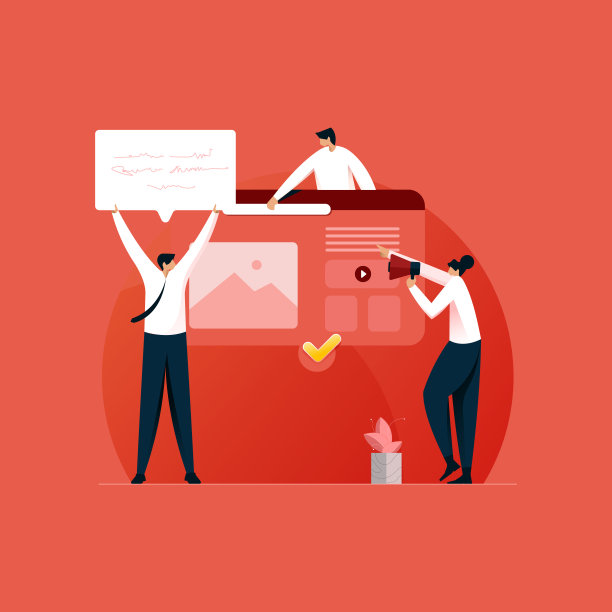 年轻人用喇叭播报新闻，吸引目标受众，博主广告矢量插画图片下载