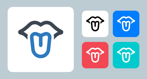 舌头图标-矢量插图。舌头，嘴，味道，解剖学，口腔，味道，语言，器官，人，符号，符号，平面，图标。图片下载