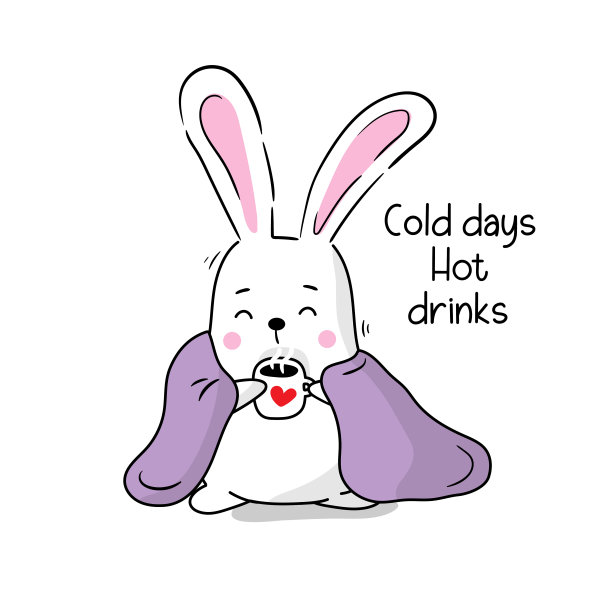 可爱的卡通有趣的兔子。卡哇伊人物小动物。儿童剪纸矢量平面插图孤立的白色背景图片下载